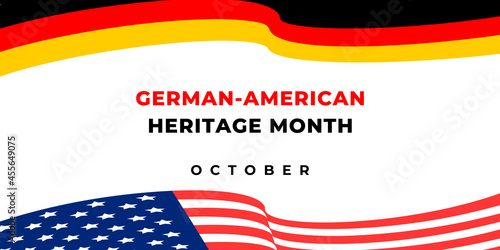 German american heritage month. Vector web banner, background, poster, card for social media, networks. Text German-american heritage month, october on white background.