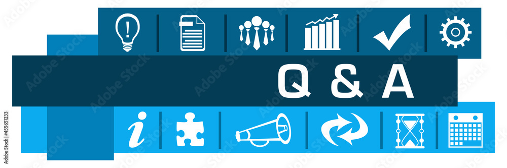 Q And A - Questions Ans Answers Blue Lines Business Symbols Horizontal Q And A - Questions Ans Answers Blue Lines Business Symbols Horizontal
