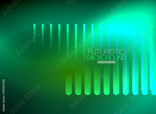 Bright neon color techno abstract background  shiny glowing neon lines in the dark background