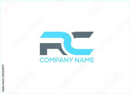 Initial Letter RC Logo or Icon Design Vector Image Template