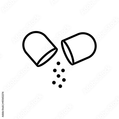 Pills icon vector. antibiotic illustration sign. medicines symbol. drug logo. medicine mark.