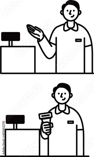 コンビニの店員さんイラスト素材