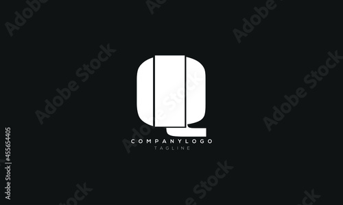 IQ, QI, Abstract initial monogram letter alphabet logo design