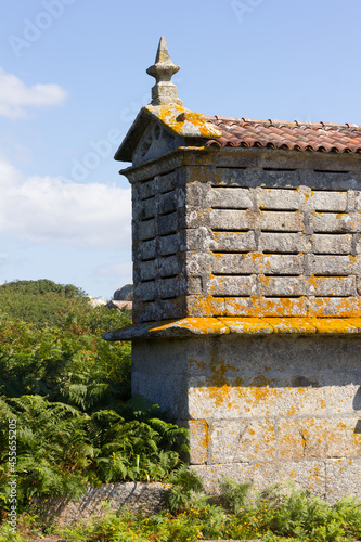 Orreo, a typical Galician architecture for storing grain. photo