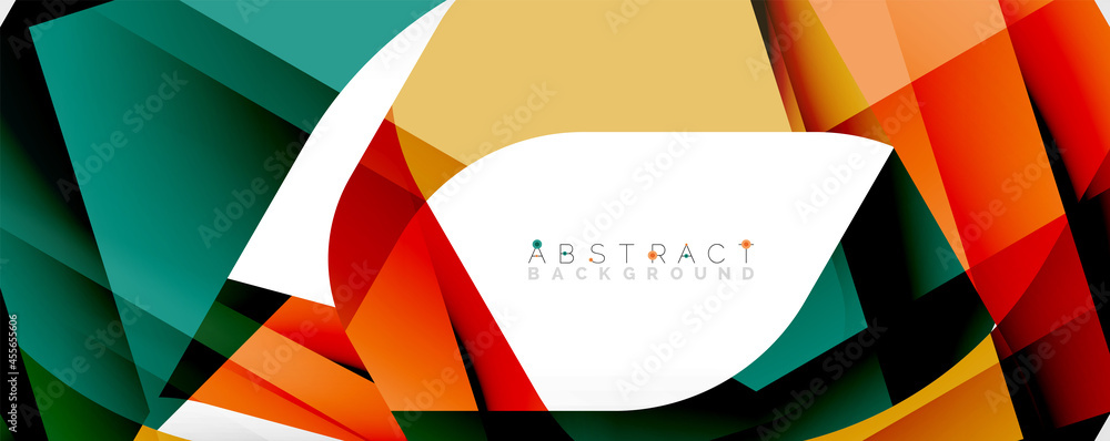 Geometric abstract background - multicolored abstract shapes on white. Vector Illustration For Wallpaper, Banner, Background, Landing Page Geometric abstract background - multicolored abstract shapes on white. Vector Illustration For Wallpaper, Banner, Background, Landing Page
