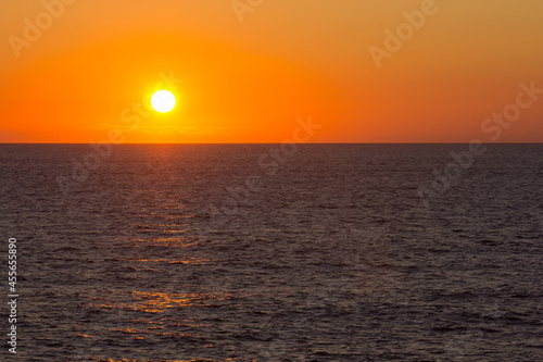 Sunset on the sea  on the Atlantic Ocean