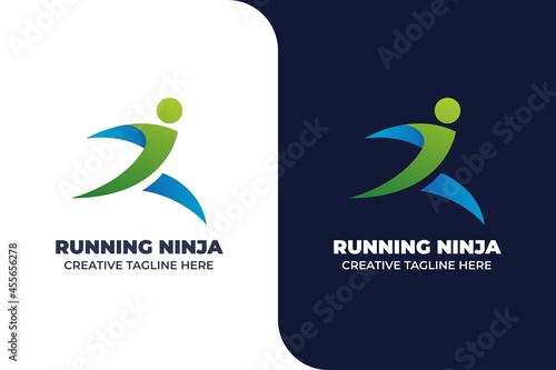 Running Athletic Marathon Gradient Logo