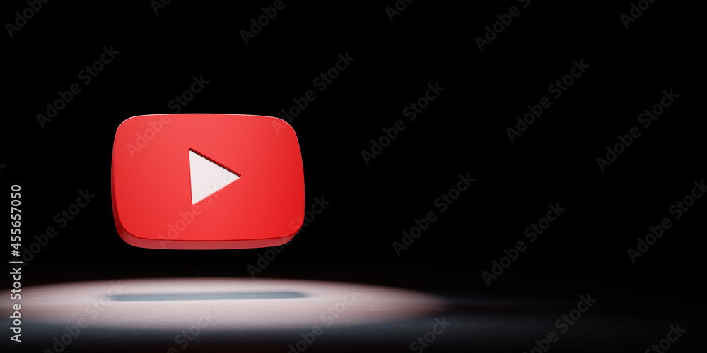 Youtube Logo Spotlighted on Black Background Stock Illustration | Adobe  Stock
