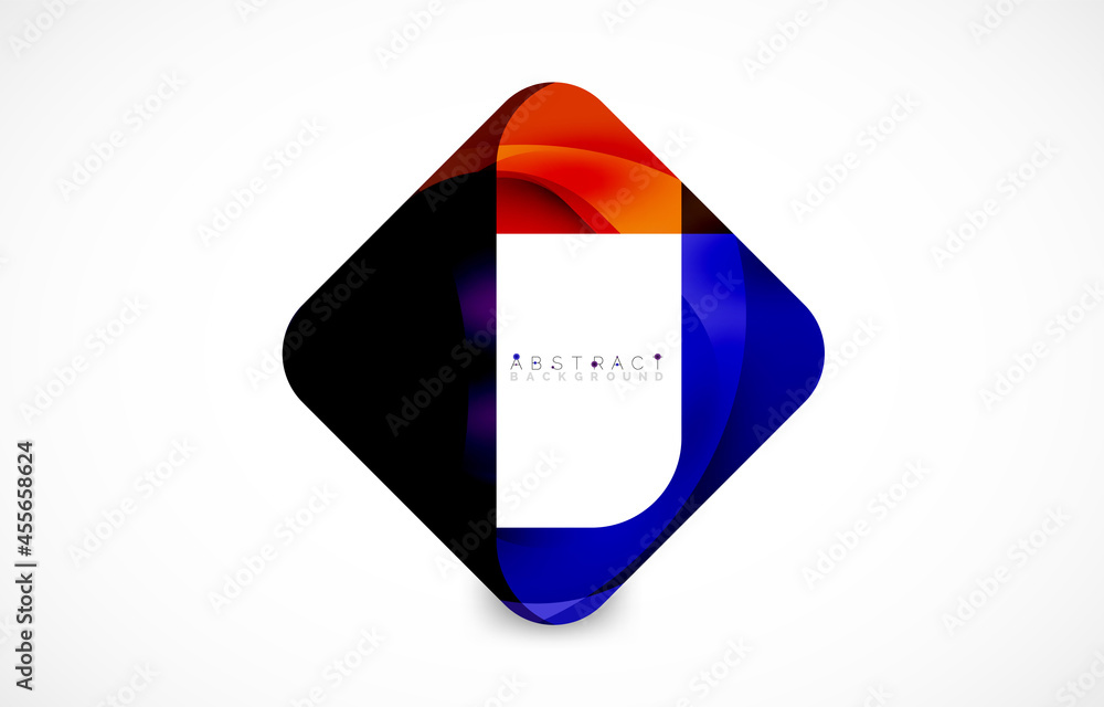 Minimal background. Abstract square shape with round corners created with wavy forms. Vector Illustration For Wallpaper, Banner, Background, Landing Page Minimal background. Abstract square shape with round corners created with wavy forms. Vector Illustration For Wallpaper, Banner, Background, Landing Page
