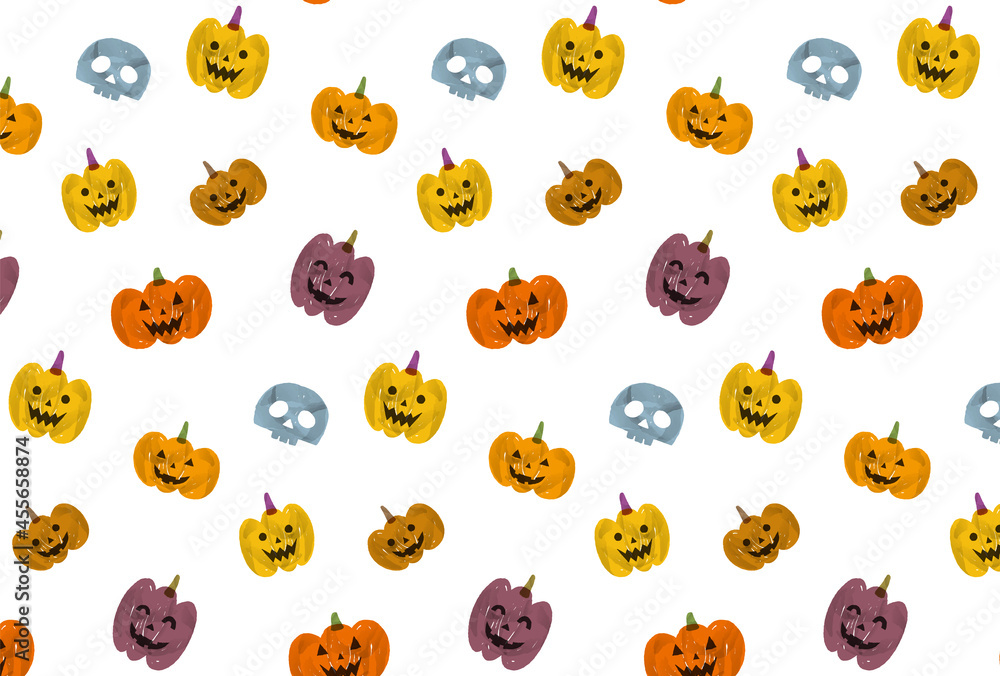 ハロウィン背景素材 ジャックオランタン ドクロ Stock ベクター Adobe Stock