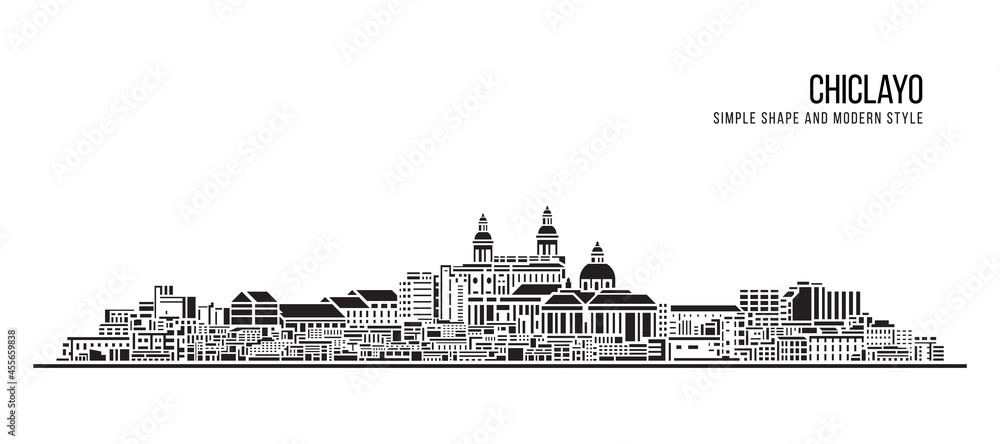 Cityscape Building Abstract Simple shape and modern style art Vector design - Chiclayo city