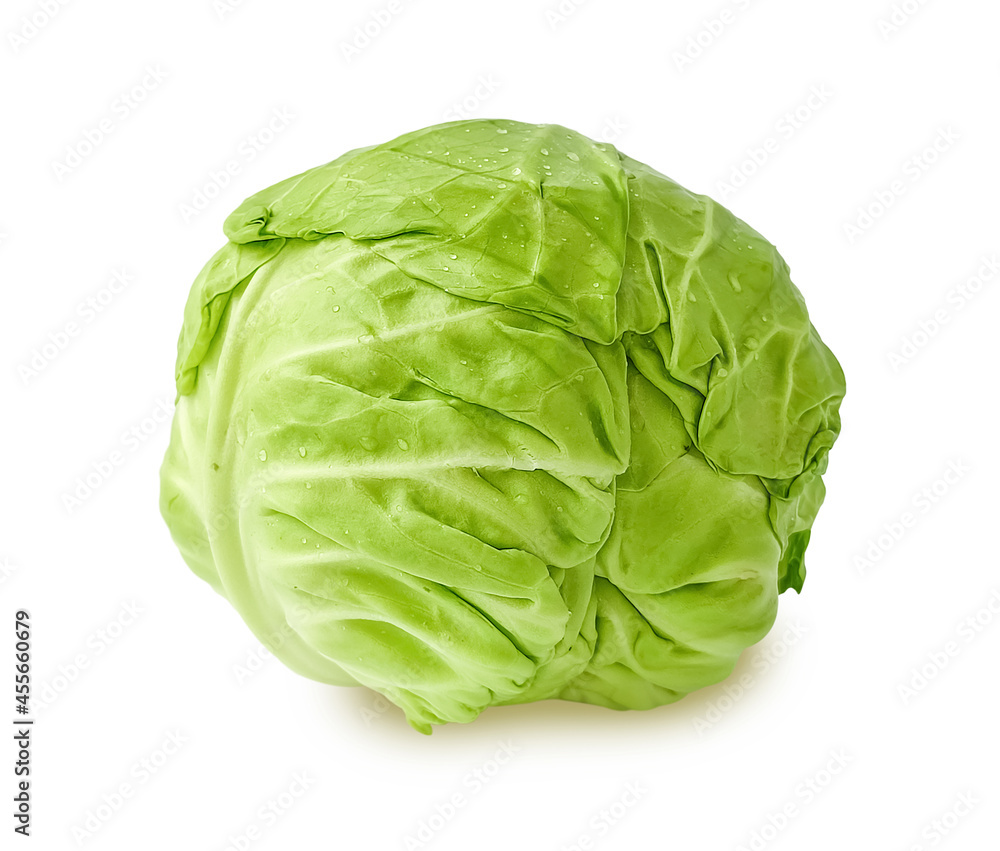 Green cabbage isolated on white Green cabbage isolated on white