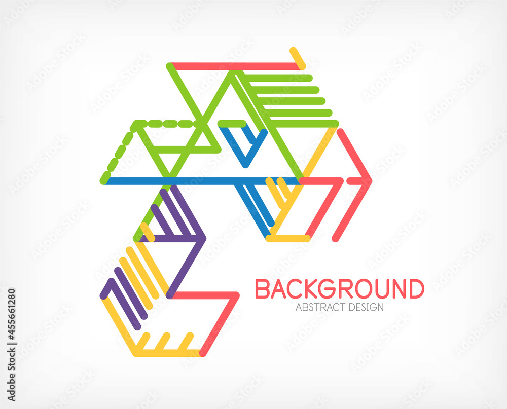 Abstract background. Color lines on white background. Linear abstract composition. Techno or business concept for wallpaper, banner, background, landing page Abstract background. Color lines on white background. Linear abstract composition. Techno or business concept for wallpaper, banner, background, landing page