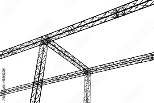 Steel structure builing on white background
