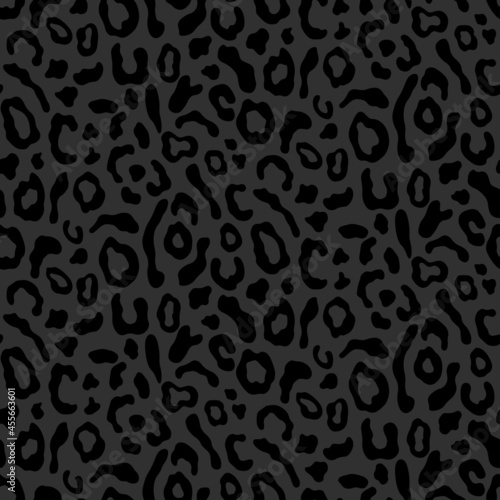 Black panther seamless pattern, leopard skin animal print background texture