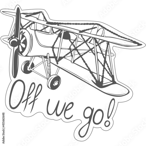 Sticker of Biplane