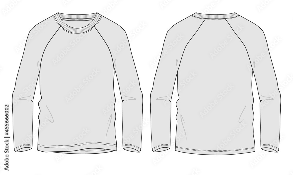 Technical sketch of green color raglan sweatshirt  Stock Illustration  67319574  PIXTA