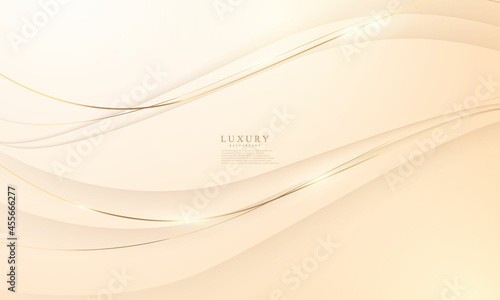Abstract background white gold poster beauty with VIP luxury dynamic. © HNKz