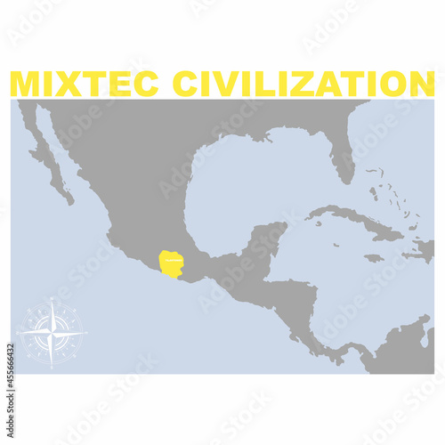 vector map with historic area of Mixtec civilization for your project