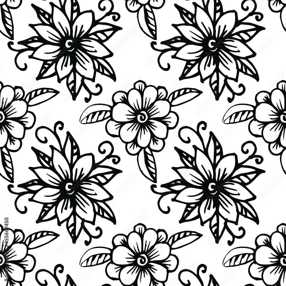 Vector simple pattern flowers. For printing on fabric.