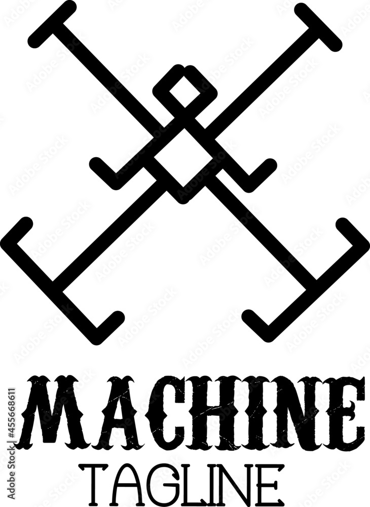 A simple logo that can be used as a machine-related place logo A simple logo that can be used as a machine-related place logo