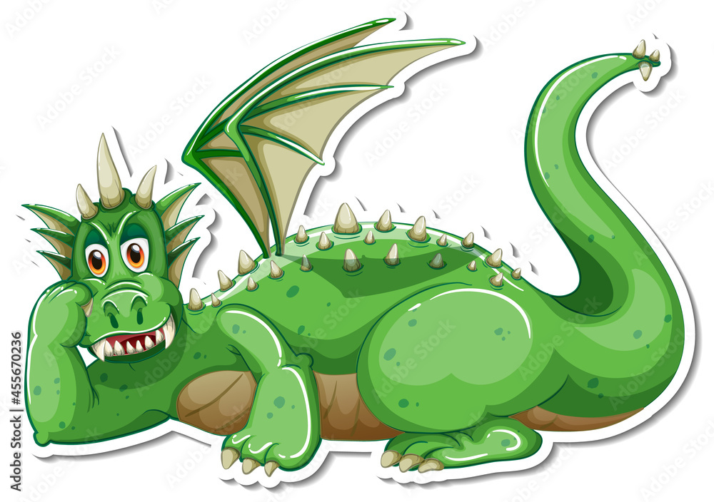 Green Dragon cartoon character sticker Green Dragon cartoon character sticker