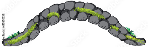 Fantasy stone bridge isolated on white background