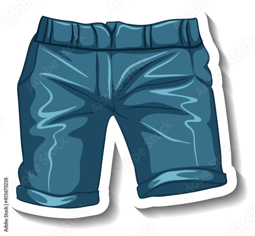 A sticker template with a casual shorts isolated