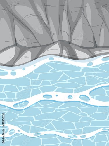 Aerial view with river through rock mountain landscape
