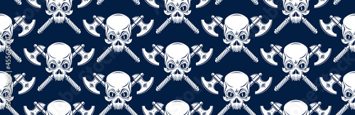 Black skulls seamless vecto...