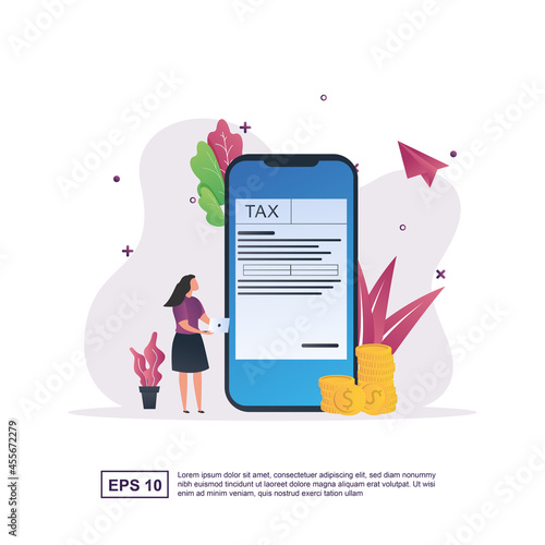 Wallpaper Mural Online tax concept with the form available on the smartphone screen. Torontodigital.ca