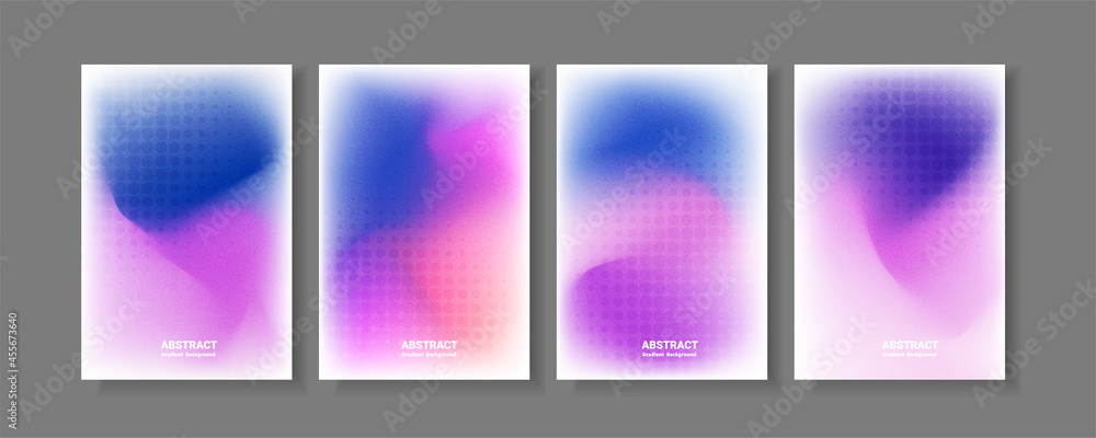 Set of colorful holographic gradient background. Vertical banner template.