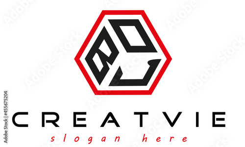 geometric monogram BOJ letter  logo  design vector, business logo, icon shape logo, stylish logo template