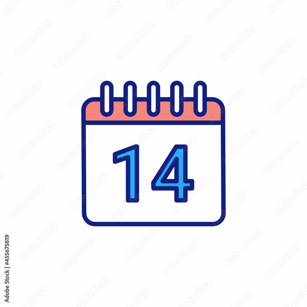 14 Days of Self Quarantine icon in vector. Logotype 14 Days of Self Quarantine icon in vector. Logotype