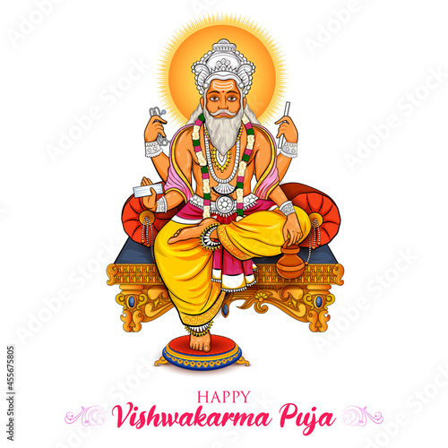 Hindu God Vishwakarma, an architect, and divine engineer of universe photo