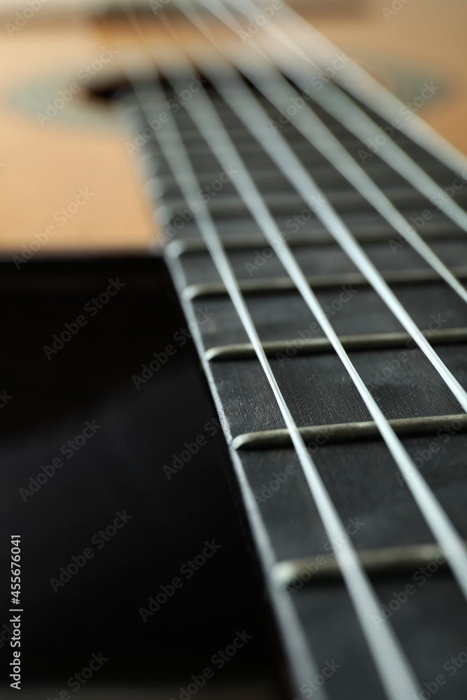 Classical guitar, close up and selective focus Classical guitar, close up and selective focus