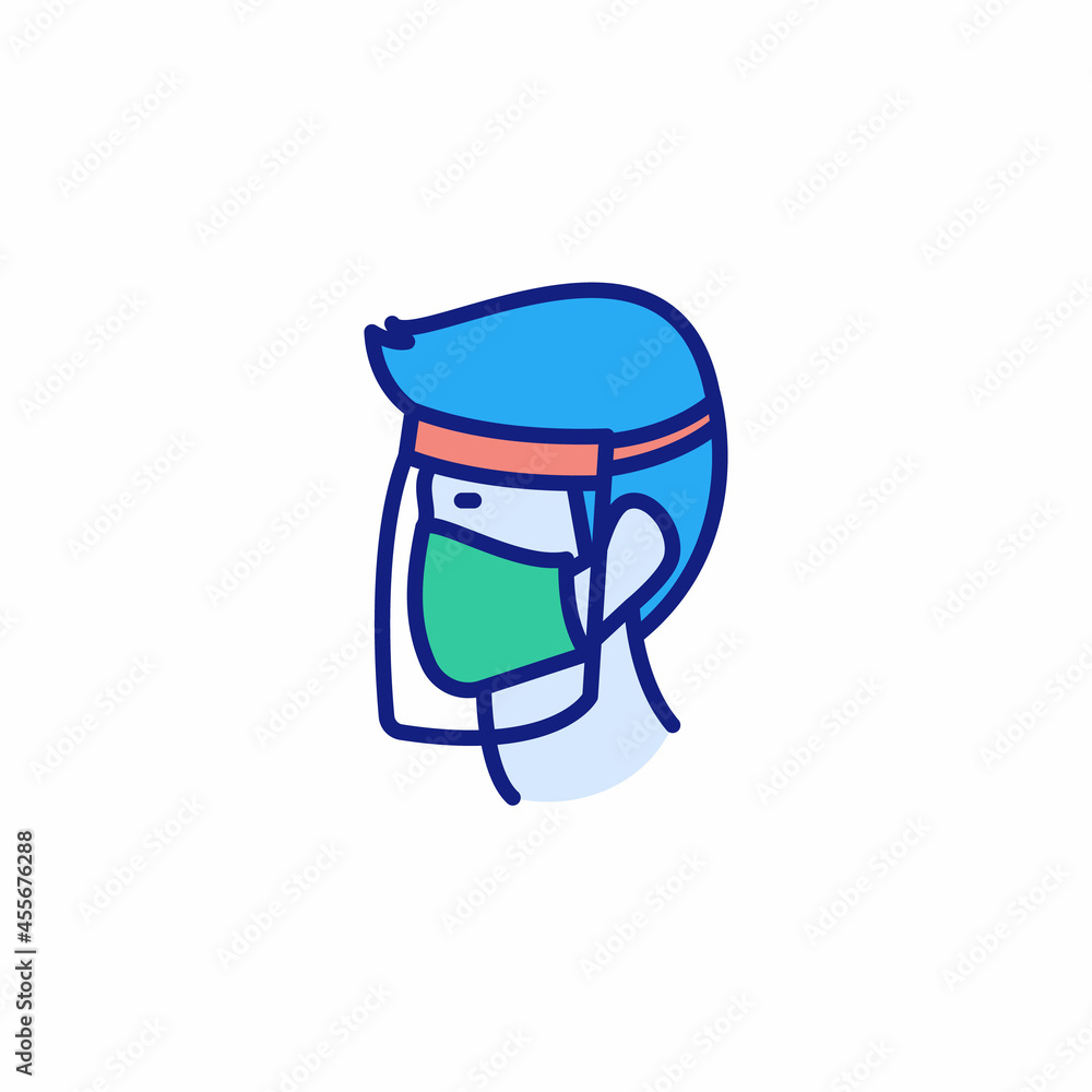 Fototapeta premium Wear Face Shield icon in vector. Logotype