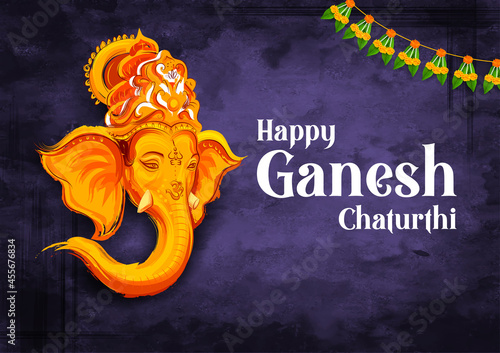 Lord Ganpati background for Ganesh Chaturthi festival of India with message meaning My Lord Ganesha