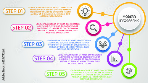 Abstract Infographic Business Data Visualization Chart Elements With Steps Options Web Design Vector Style