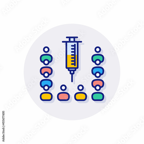 Mass Vaccination icon in vector. Logotype