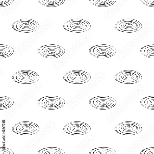 Abstract Oval Coil Pen Pencil Hand Draw Monochrome Seamless Pattern Background Wallpaper