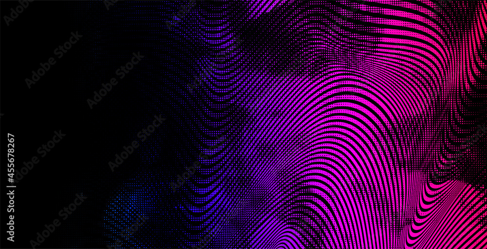 Vector abstract background with overlapping line art and smoke halftone textures on dark background. Vector abstract background with overlapping line art and smoke halftone textures on dark background.