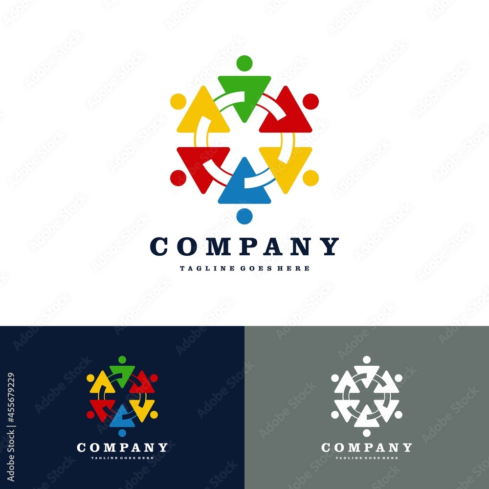 Fototapeta premium Connect, Family, Community Groups people logo. Vector Logo Design illustration