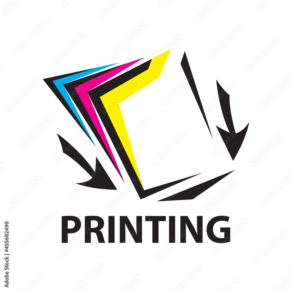 Obraz premium Vector logo of the printing house, photocopies
