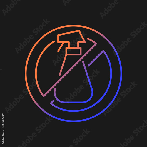 Do not use cleaning agents gradient vector manual label icon for dark theme. Thin line color symbol. Modern style pictogram. Vector isolated outline drawing for product use instructions