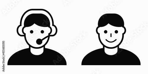 On line assistant consultant. Adviser. Advisor. Counselor. Counsellor. Consultor. Assistant. Operator. Vector icon.