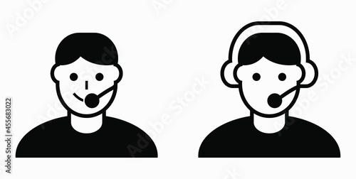 On line assistant consultant. Adviser. Advisor. Counselor. Counsellor. Consultor. Assistant. Operator. Vector icon.