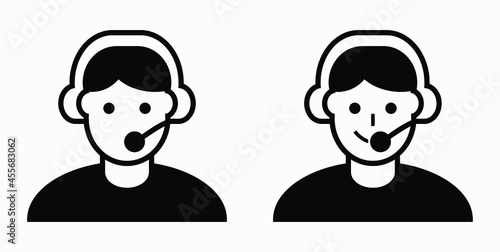 On line assistant consultant. Adviser. Advisor. Counselor. Counsellor. Consultor. Assistant. Operator. Vector icon.