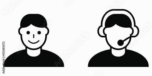 On line assistant consultant. Adviser. Advisor. Counselor. Counsellor. Consultor. Assistant. Operator. Vector icon.