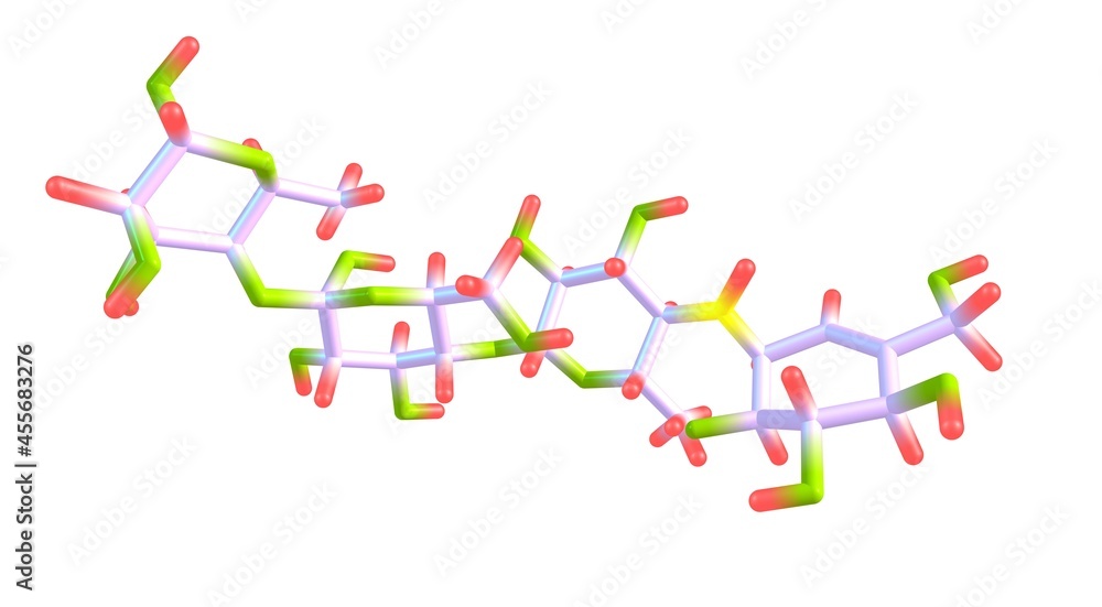 Acarbose molecular structure isolated on white Acarbose molecular structure isolated on white